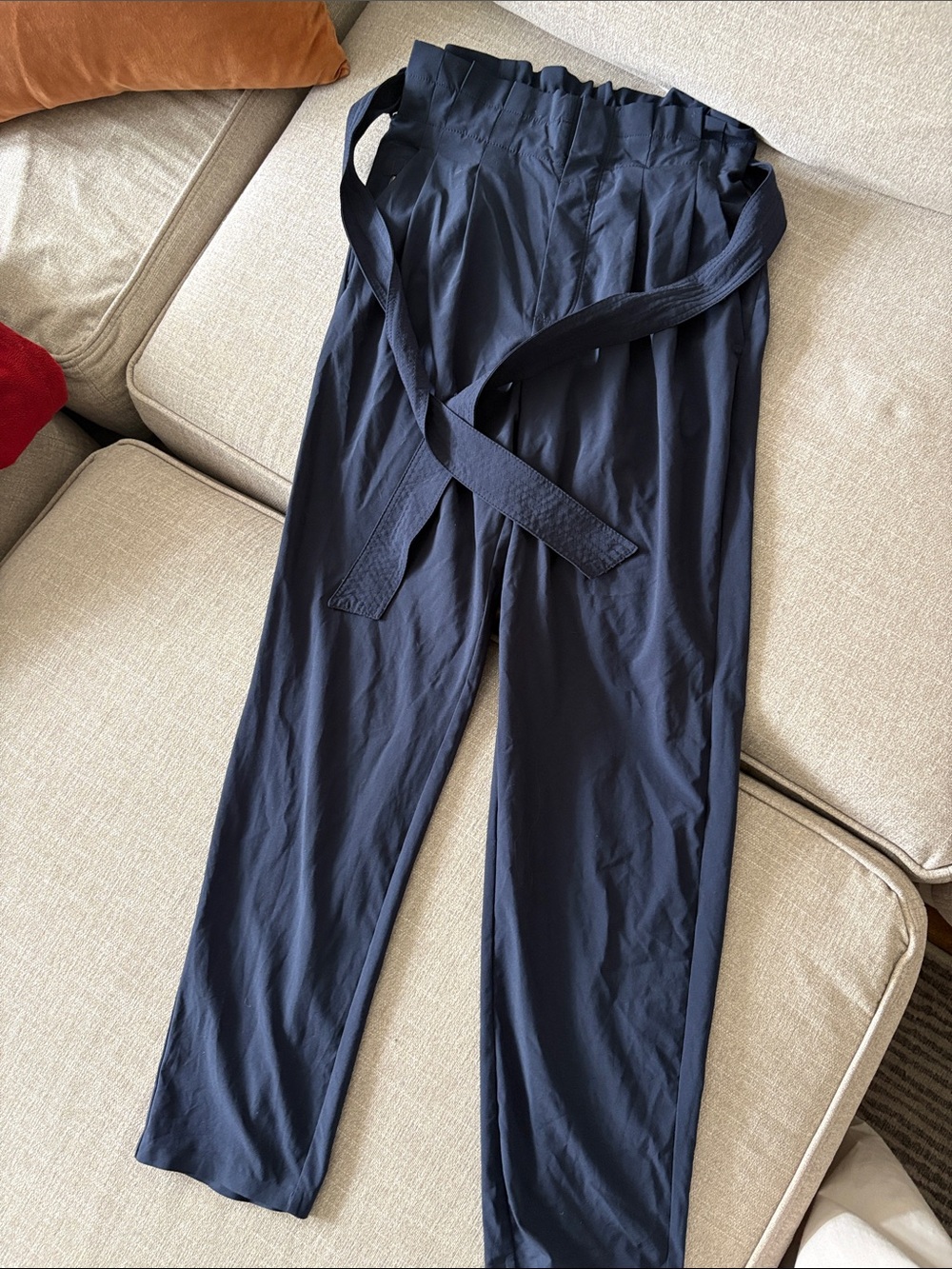 Athleta skyline pants Paperbag Waist Belted Trousers